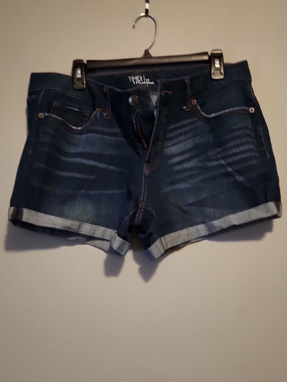 Time and Tru Dark Blue Cuffed Denim Shorts